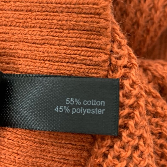 The Limited Solid Orange Wide Knit Sleeveless Crewneck Sweater Tunic Size Medium - Picture 9 of 12
